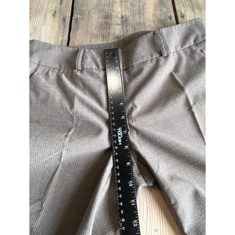 Y2K New York & Company Capri Dress Pants Womens 4 Brown Pinstriped Low Rise - Picture 5 of 7